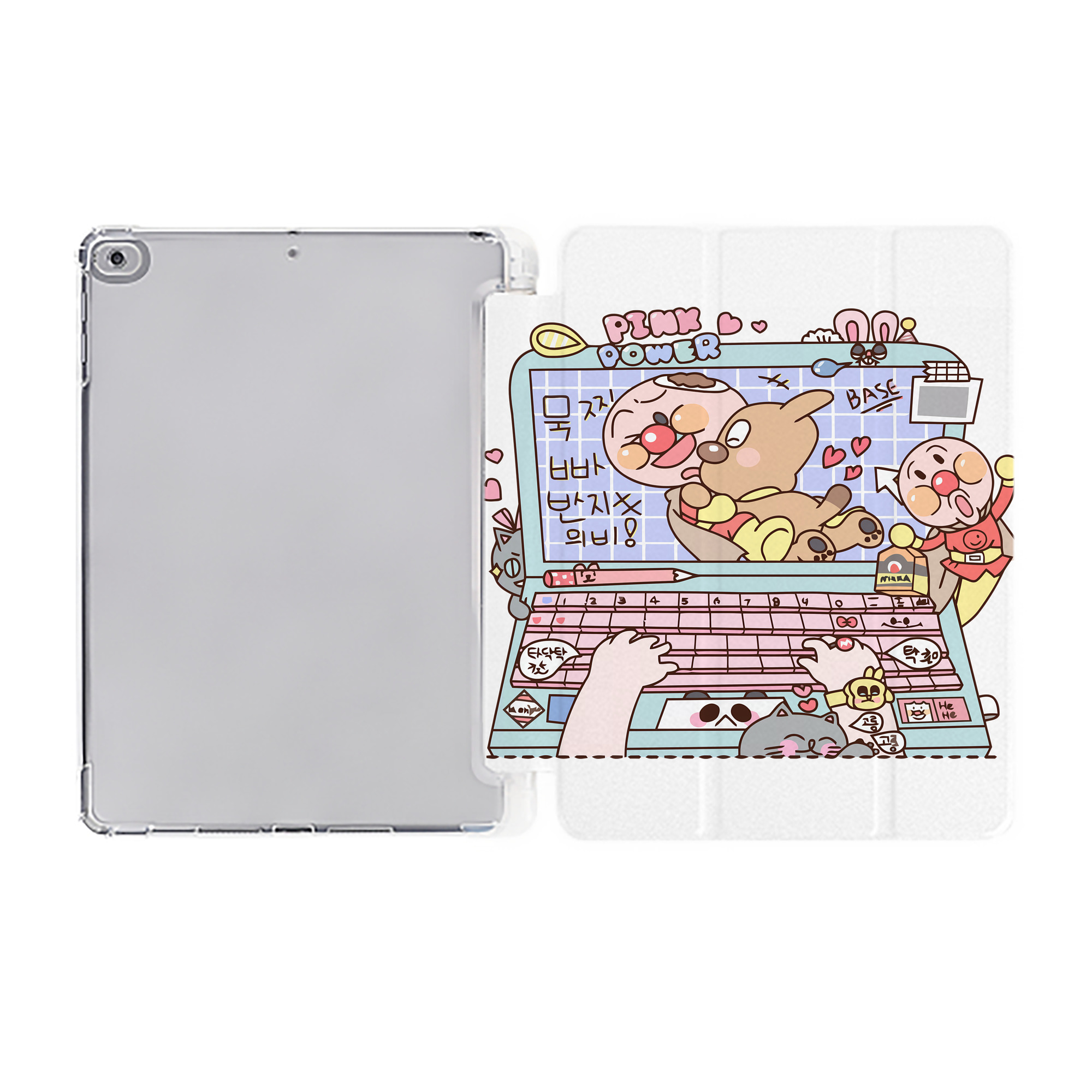 （画像用） アンパンマン Anpanman IPad ケース ペン収納付き 三つ折りスタンド PUレザー×シリコン 対応機種9.5/10.5/10.9インチ